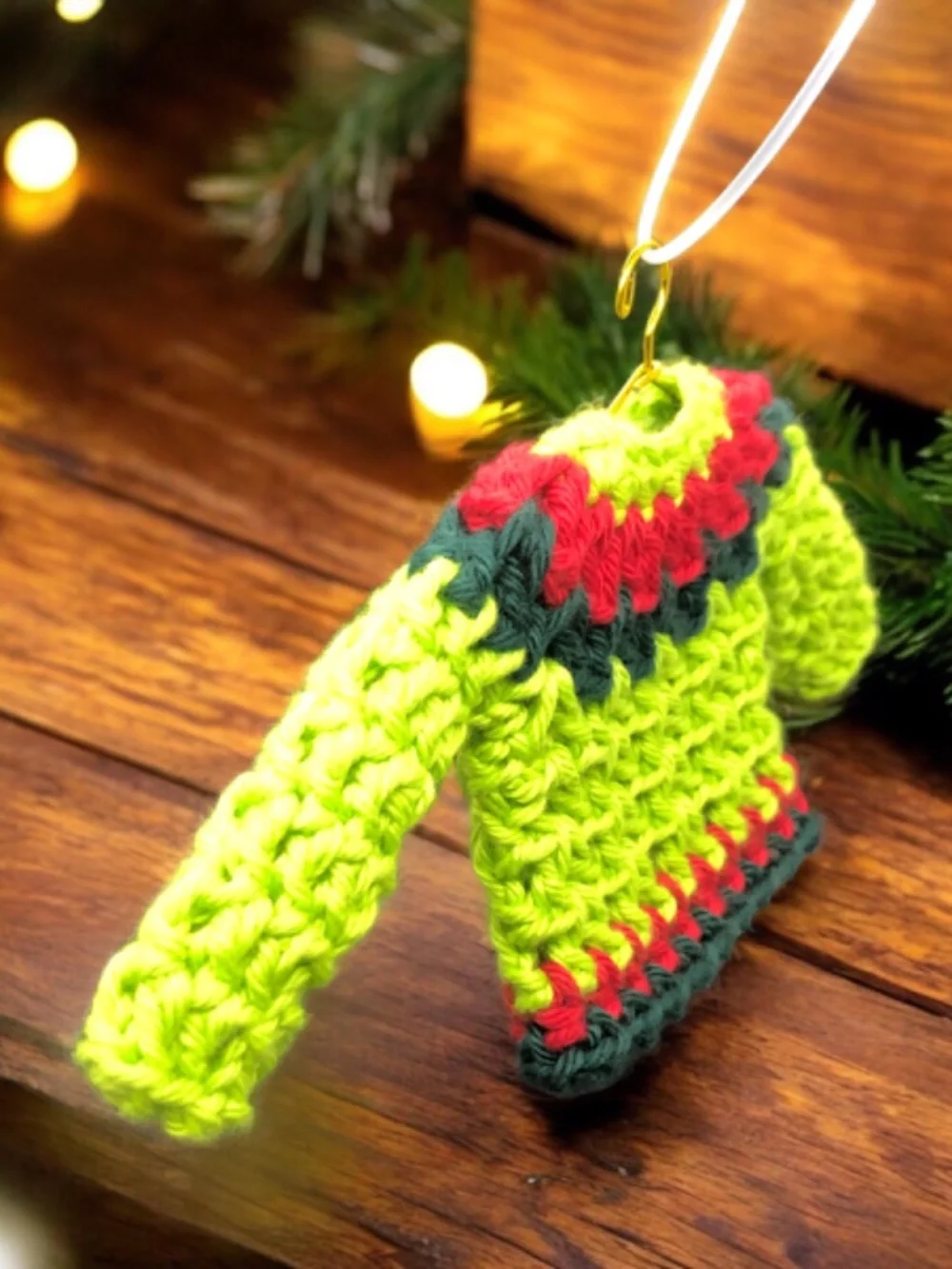 Mini Crochet Sweater Ornament, Gift Tag, Bag Accessory